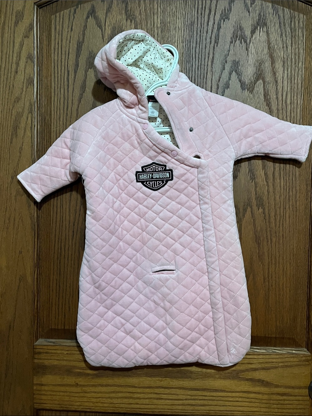 Harley-Davidson Soft Pink Quilted Hooded Sleep Sack